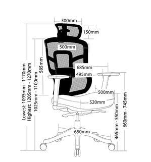 With Headrest dimension