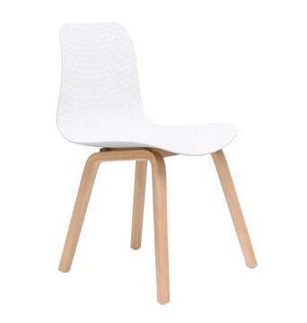 White Shell with Light Oak Timber Base