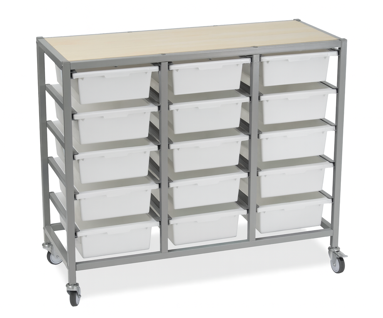 With 15 White Tote Trays