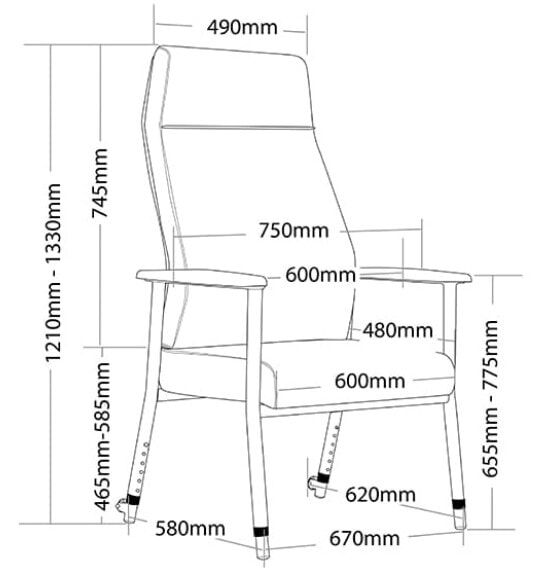 Mater High Back - 600 Wide 3