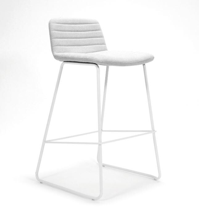 Light Grey Fabric Seat with White Base