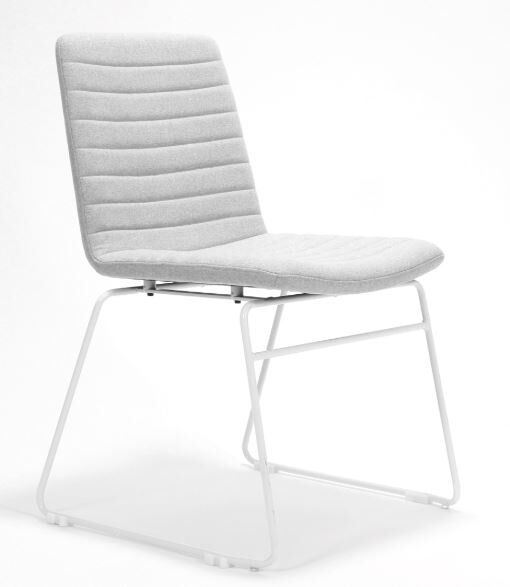 Light Grey Fabric Seat with White Base