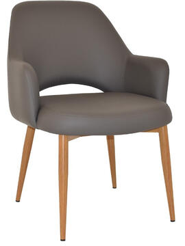 Charcoal Vinyl with Light Oak Metal Legs