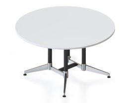 Typhoon Round Table Natural White with Black Aluminium Base