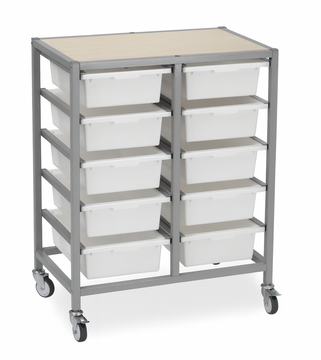 With 10 White Tote Trays