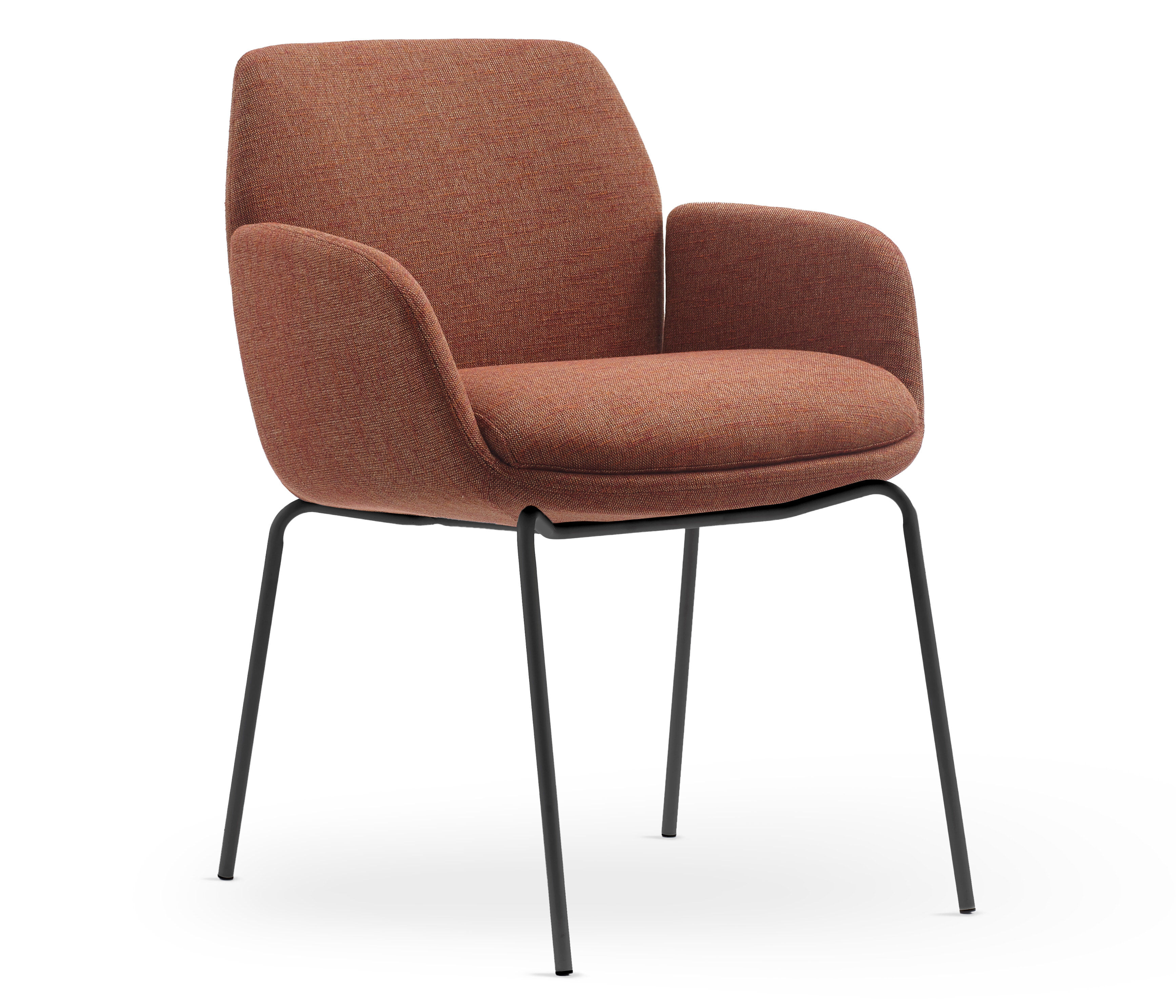 Terracotta Fabric Seat with Black Base