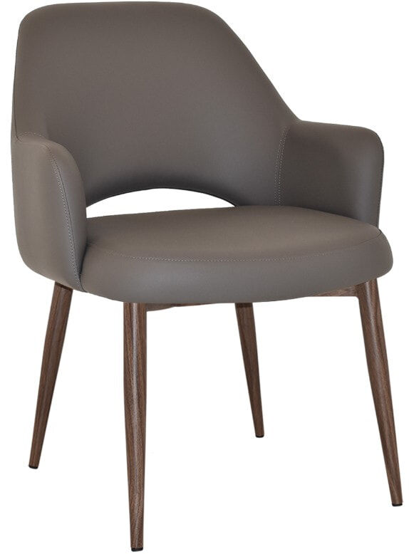 Charcoal Vinyl with Light Walnut Metal Legs