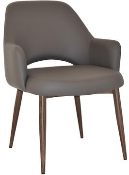 Charcoal Vinyl with Light Walnut Metal Legs