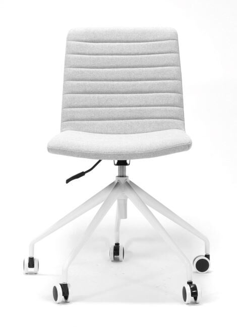 Light Grey Fabric Seat with White Base