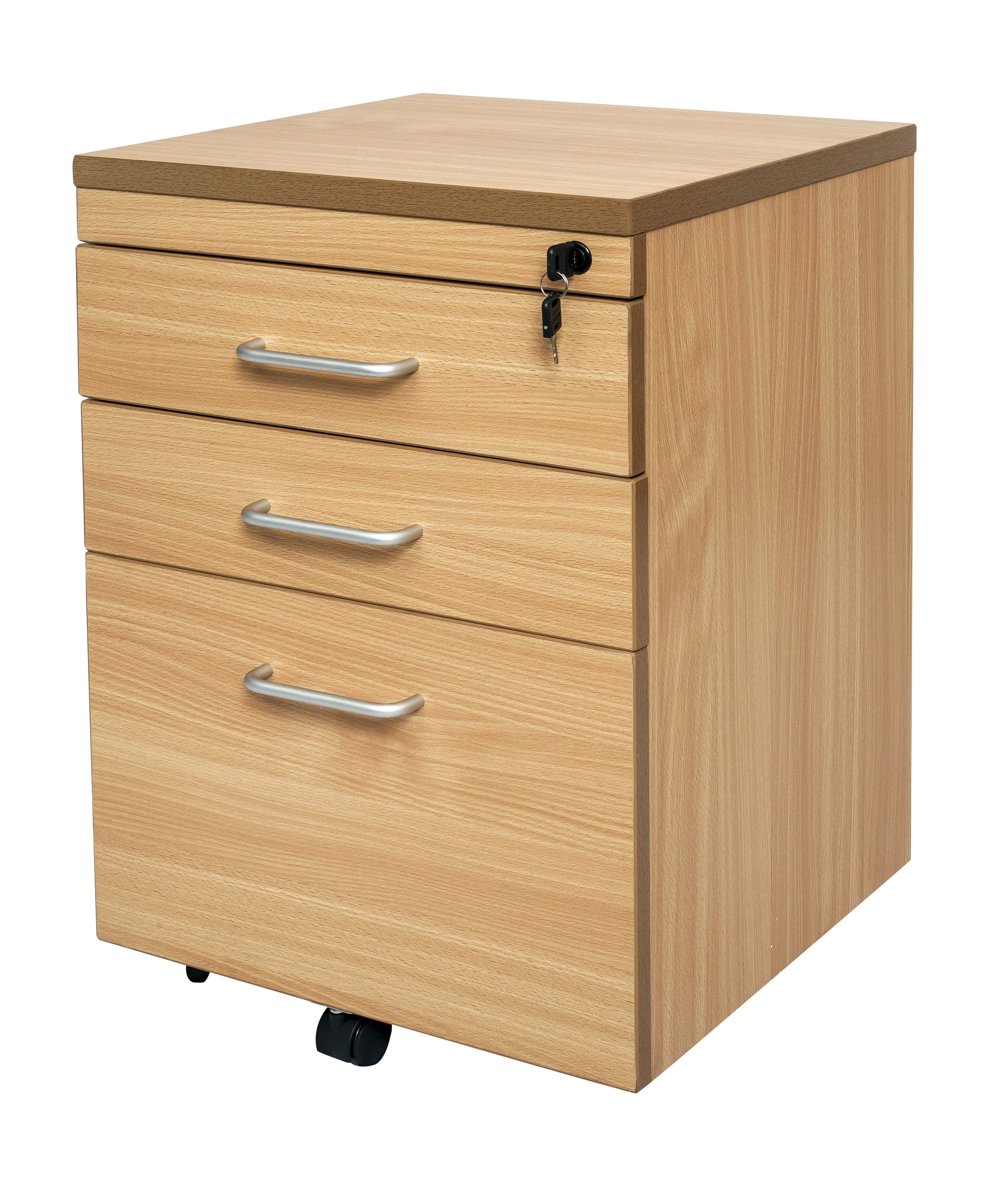 Boston Beech Lockable Mobile Drawer Unit