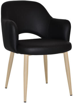 Black Vinyl with Birch Metal Legs