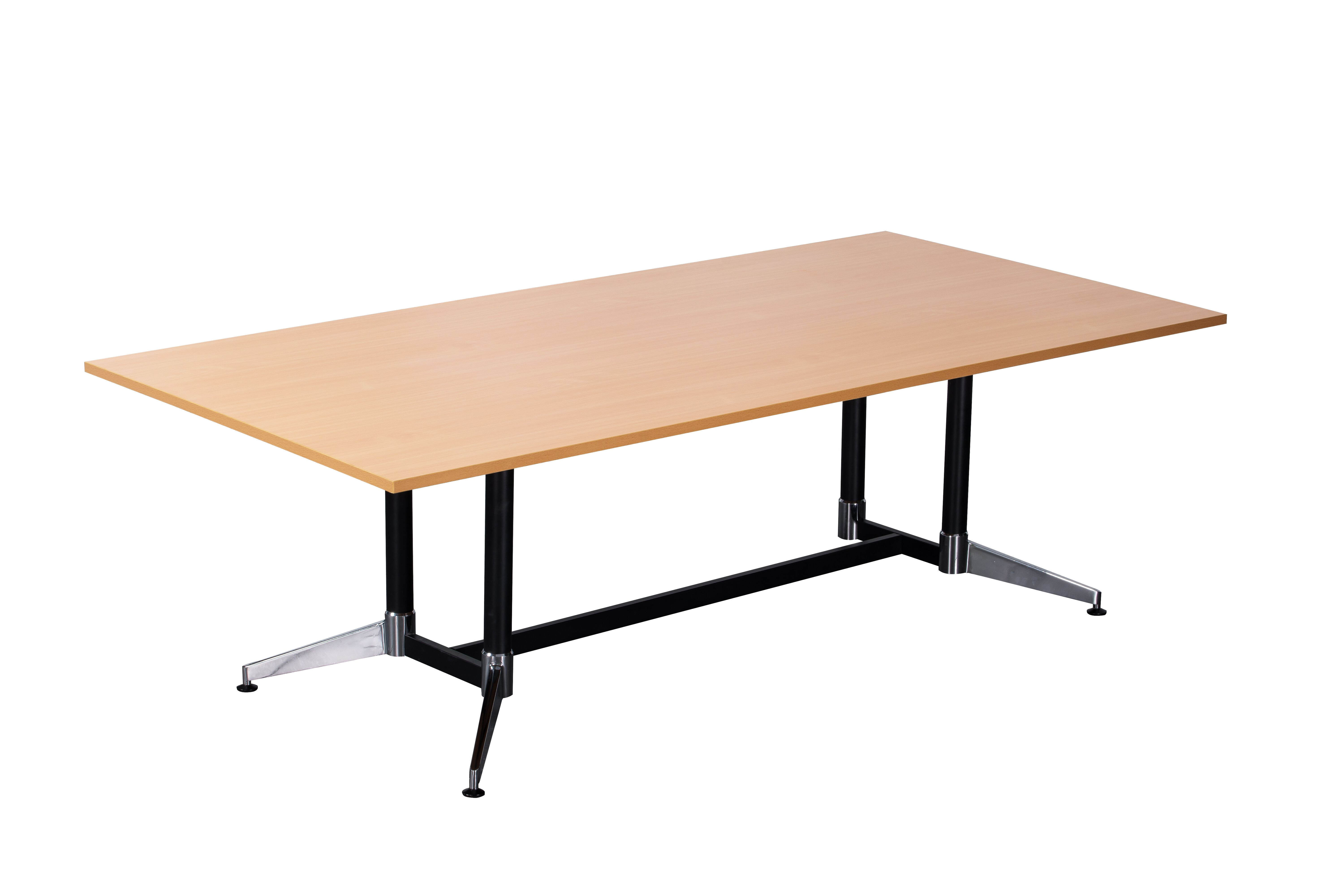 Boston Beech Boardroom Table Black Spider Base