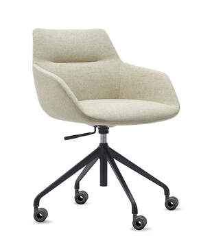 Sand Fabric Seat with Black Base