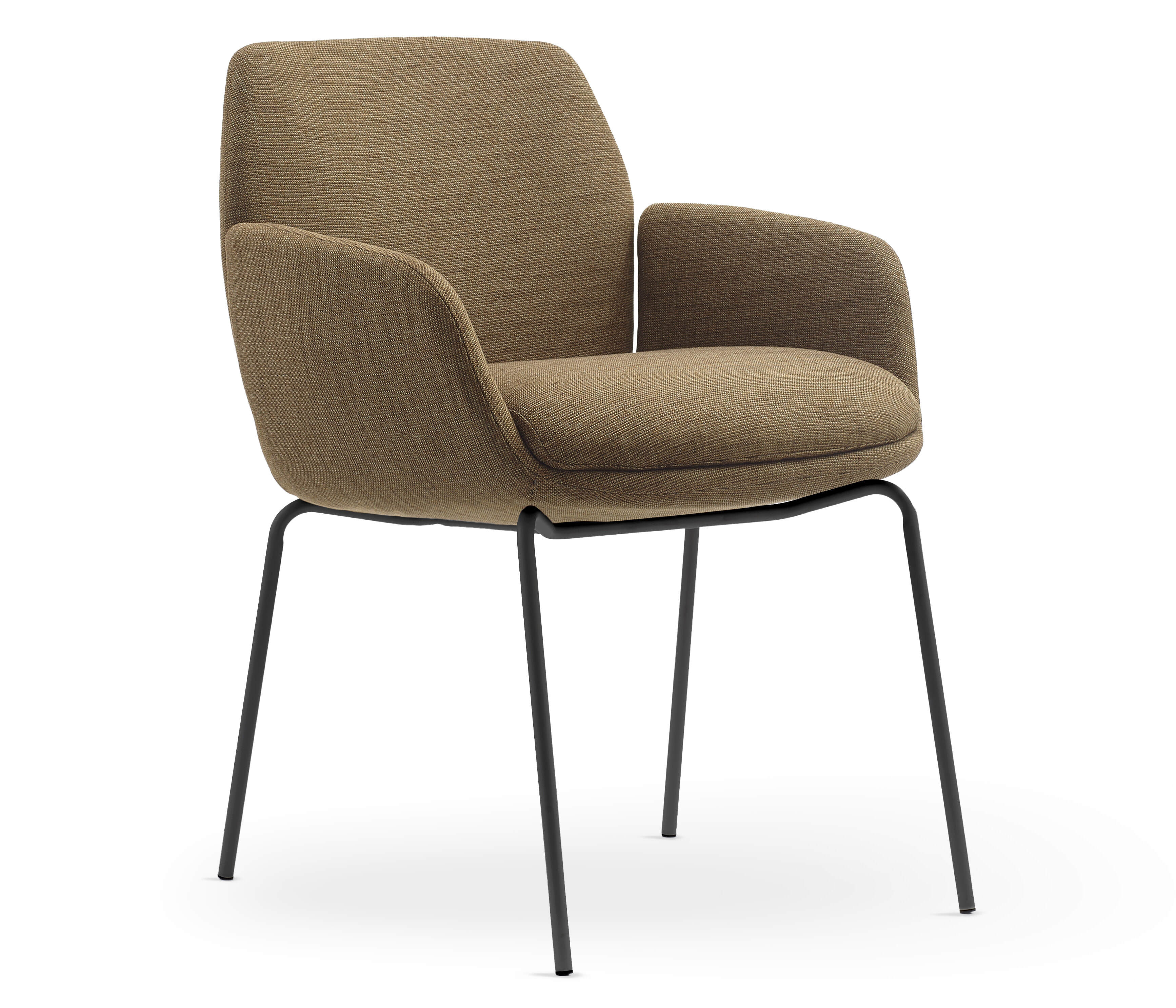 Coffee Fabric Seat with Black Base