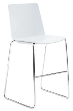 White Seat with Chrome Sled Base