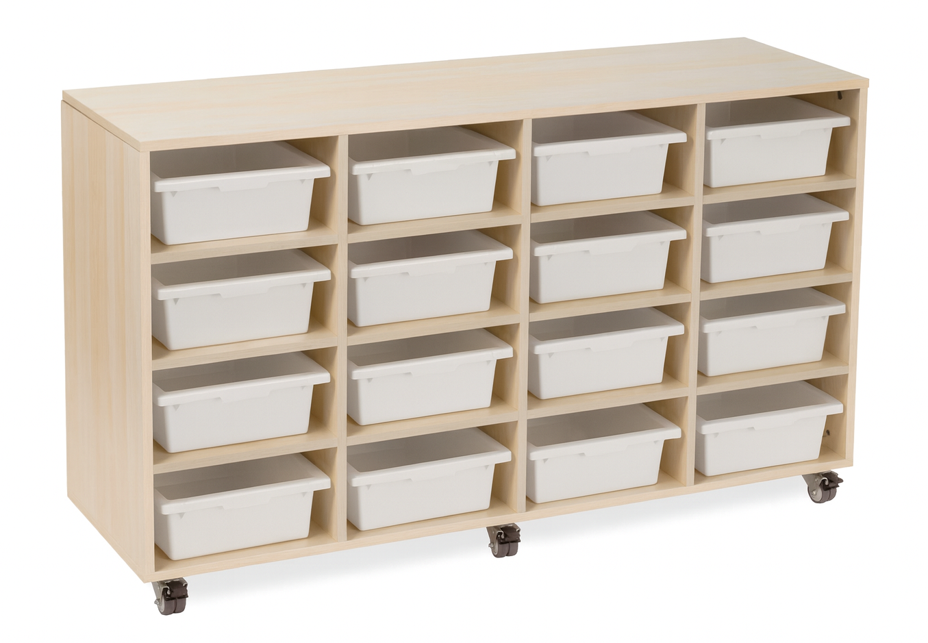 With 16 White Tote Trays