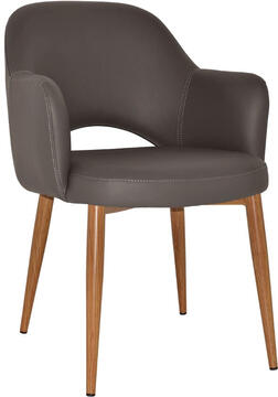 Charcoal Vinyl with Light Oak Metal Legs