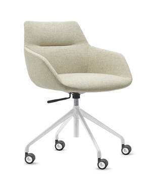 Sand Fabric Seat with White Base