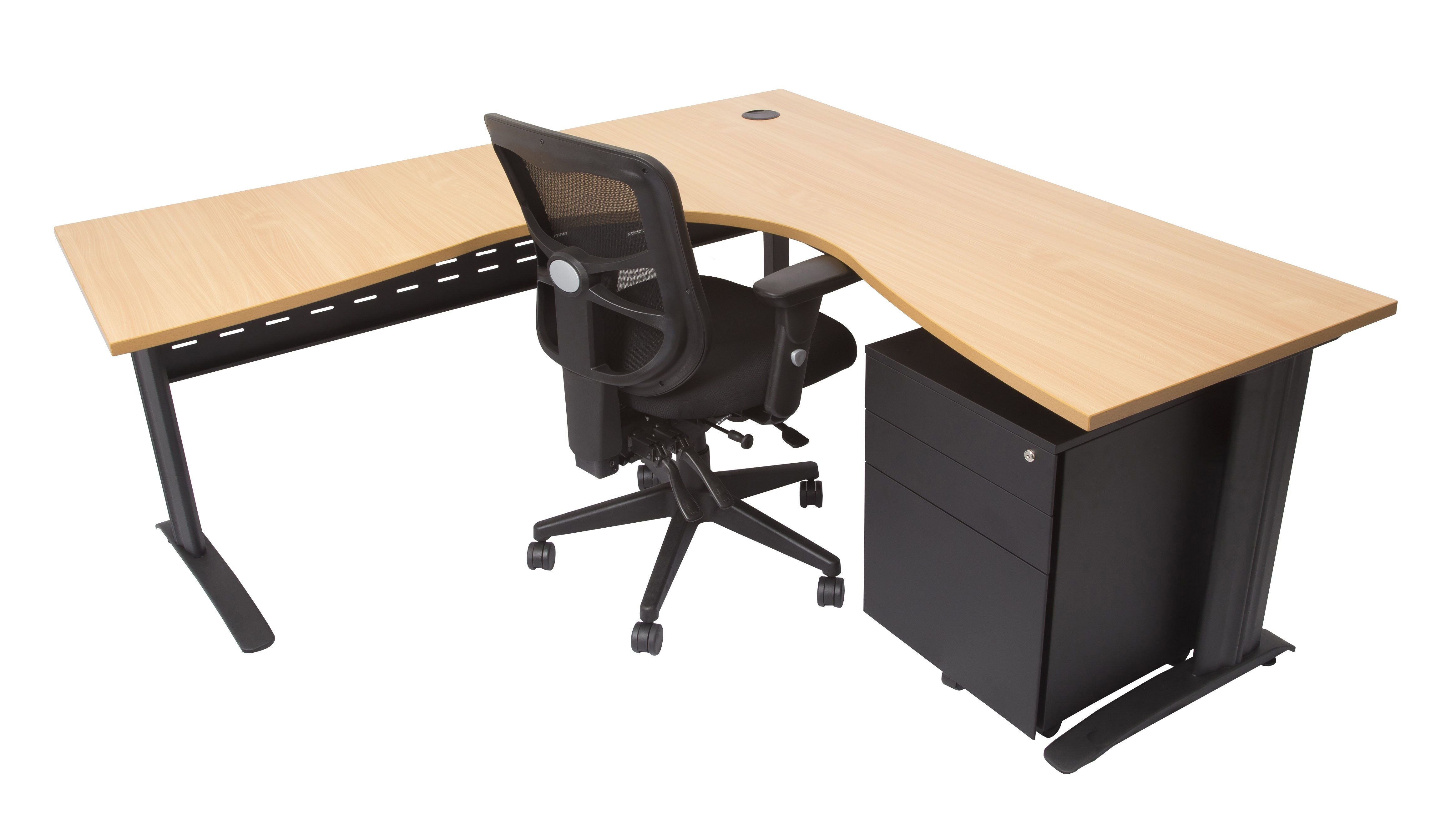 Span Beech Corner Workstations