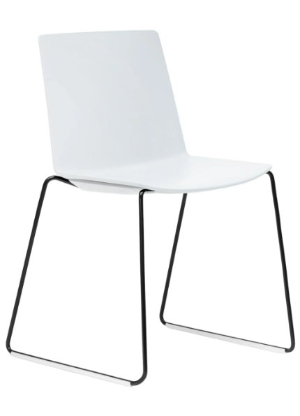 White Seat with Black Sled Base