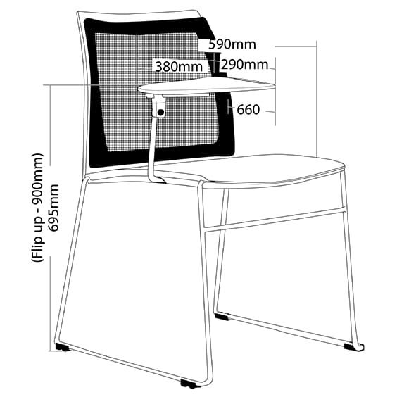 Dimensions with tablet