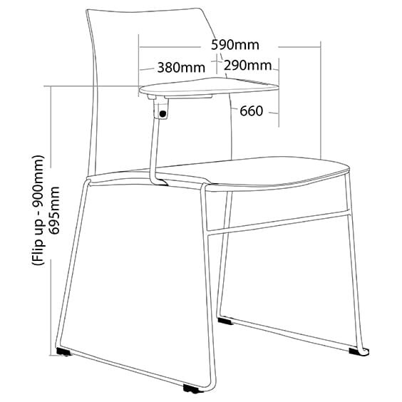 Dimension with Tablet Arm