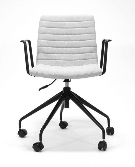 Light Grey Fabric Seat with Black Base