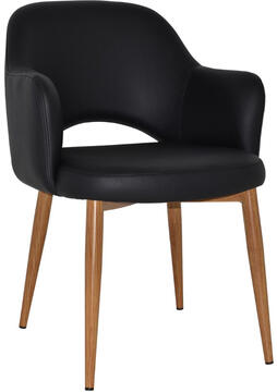 Black Vinyl with Light Oak Metal Legs