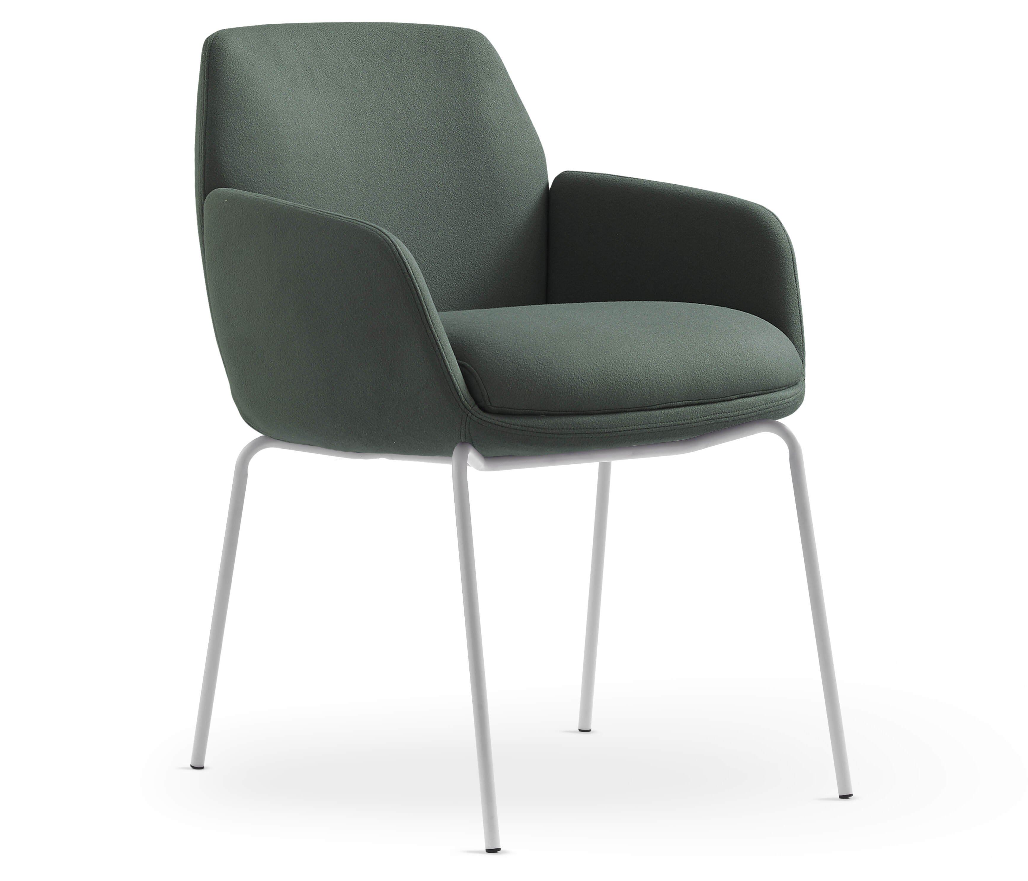 Olive Fabric Seat with White Base