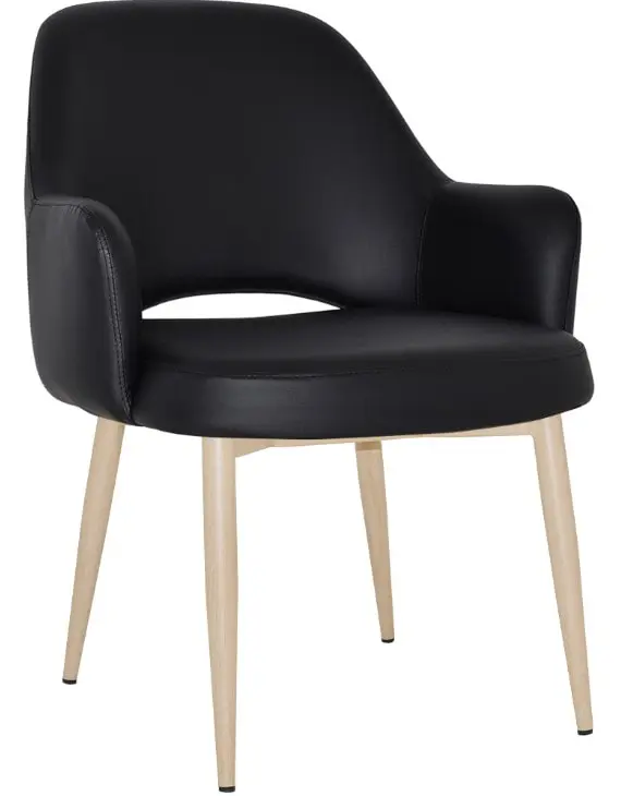 Black Vinyl with Birch Metal Legs