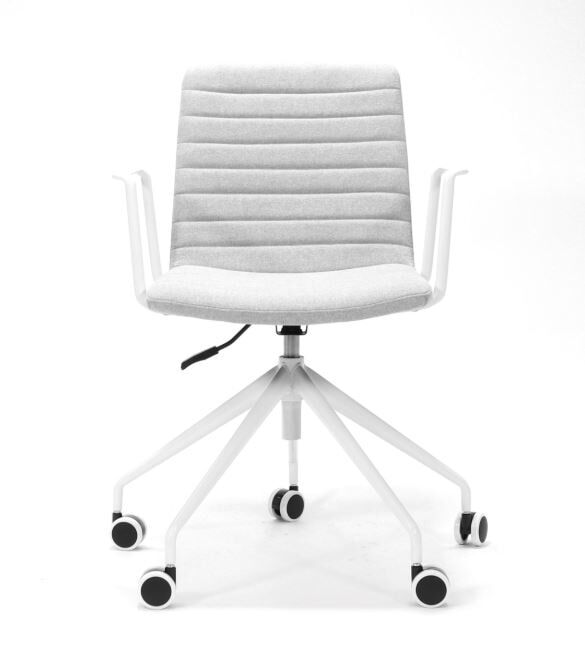 Light Grey Fabric Seat with White Base